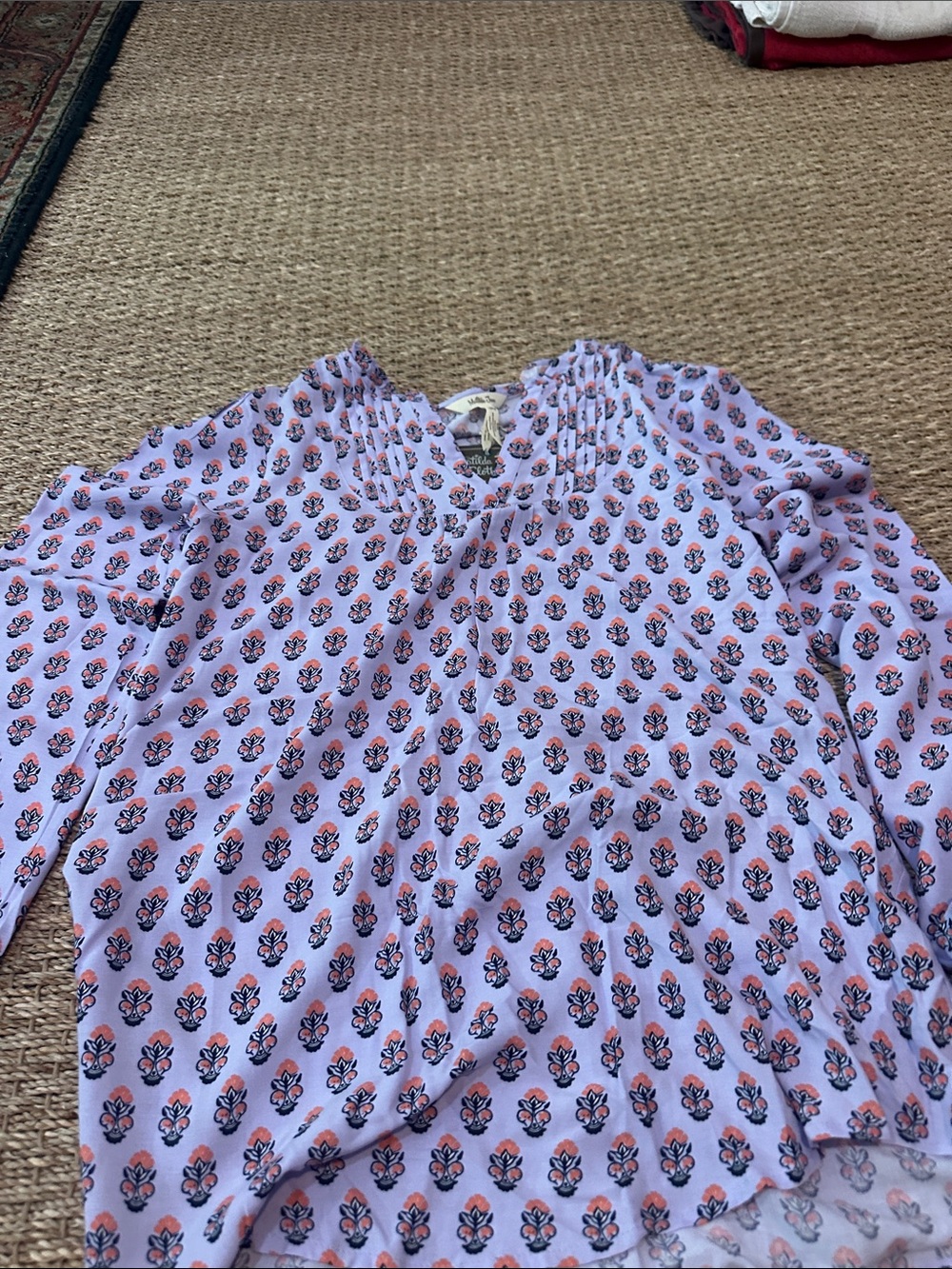 Matilda Jane Lavender Floral-Print Long Sleeve Blouse